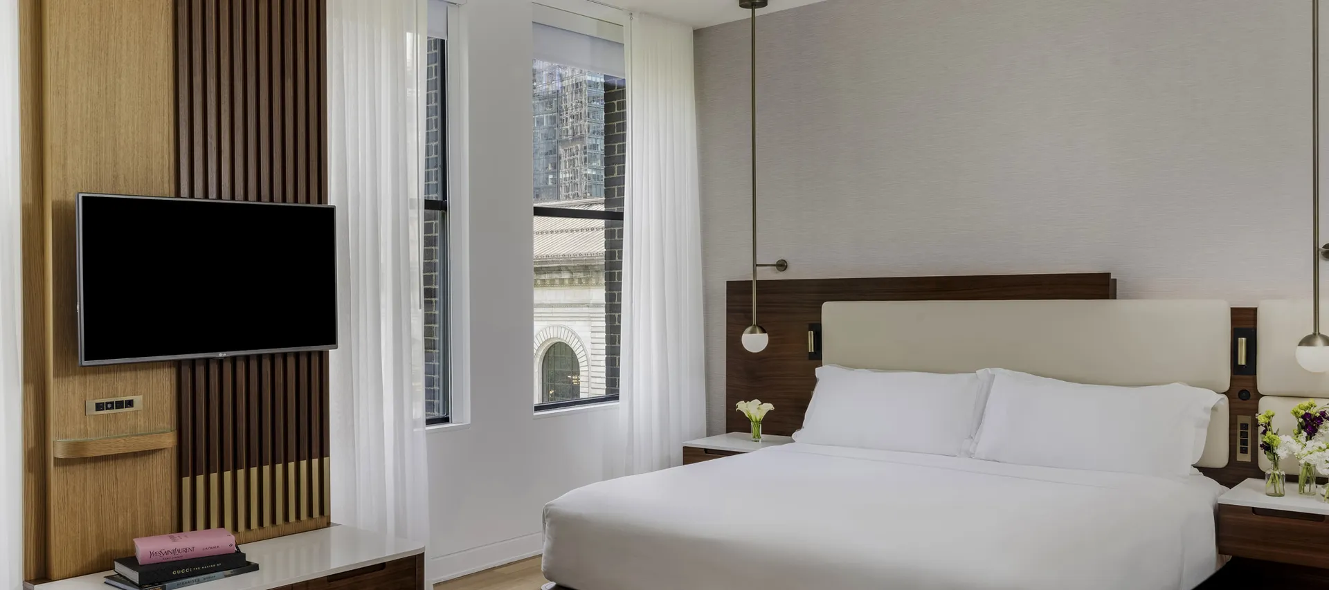 Junior Suite Park View bedroom during the day, alternate view
