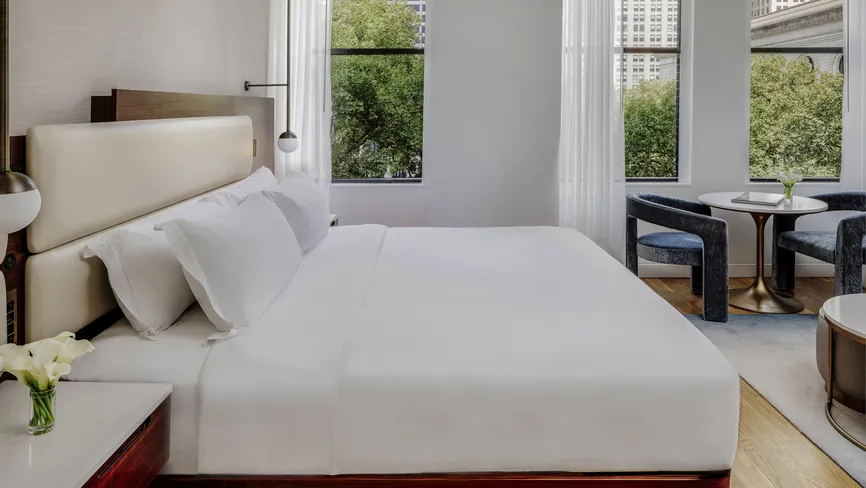 Bryant Park Suite bedroom during the day
