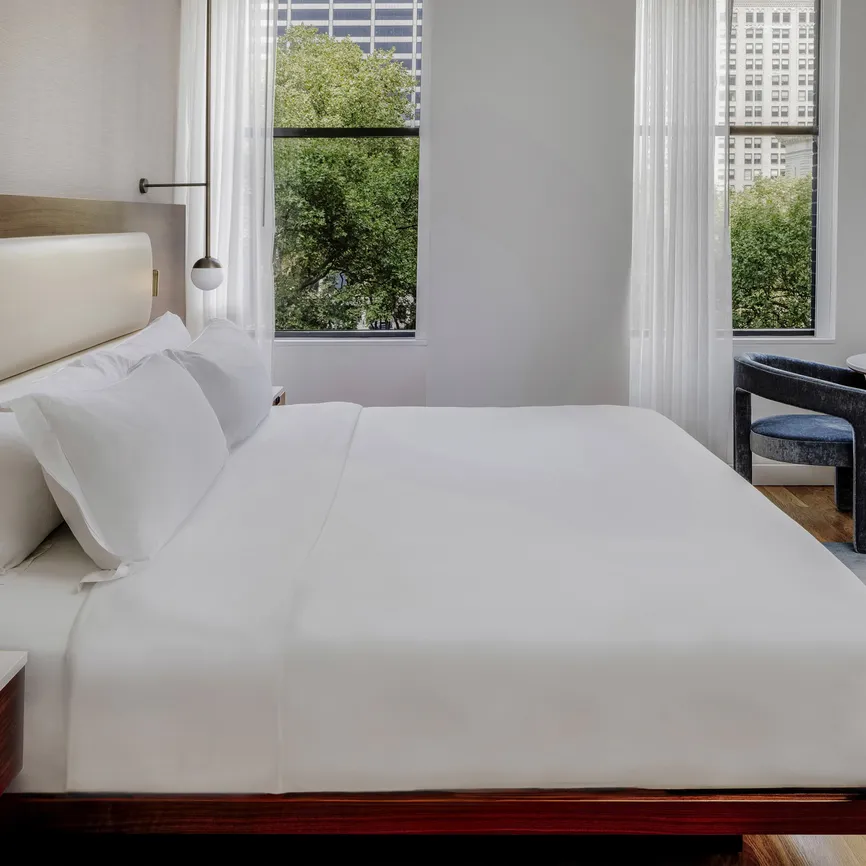 Bryant Park Suite bedroom during the day