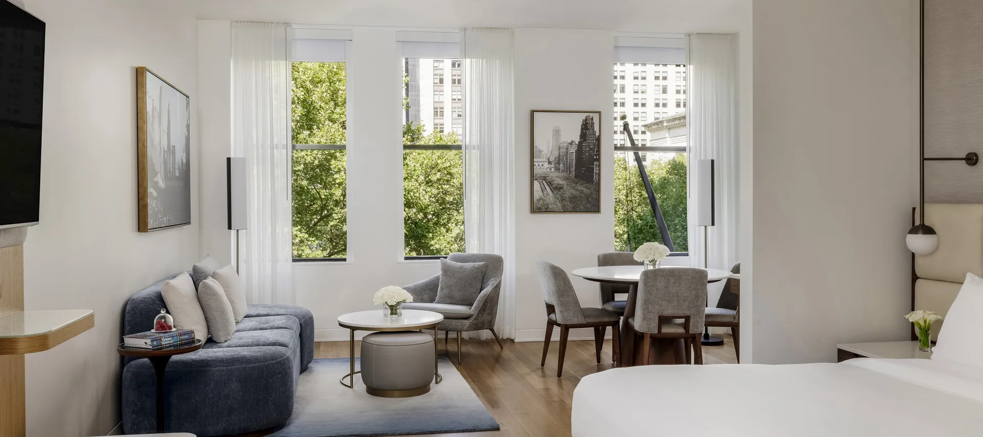 Bryant Park Studio Suite living room during the day
