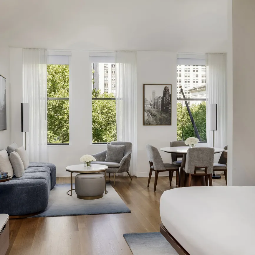 Bryant Park Studio Suite living room during the day