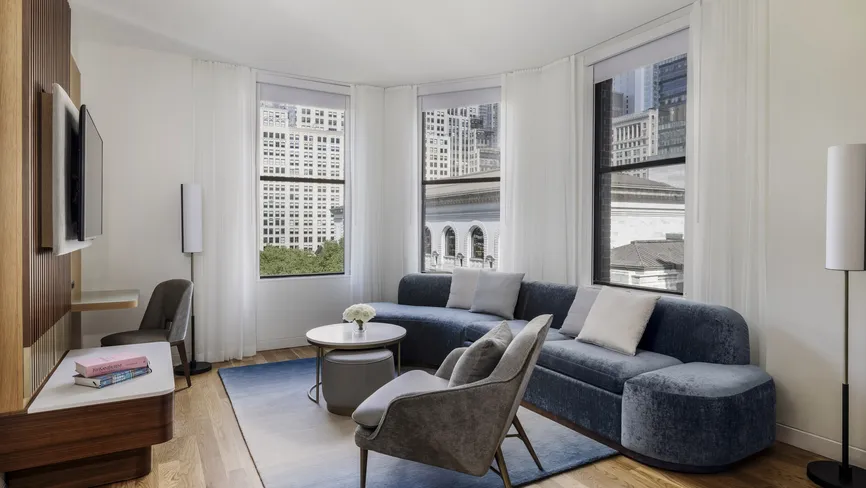 Living Room - Day - Bryant Park Suite Hotel Room NYC Bryant Park Hotel - Midtown Hotel