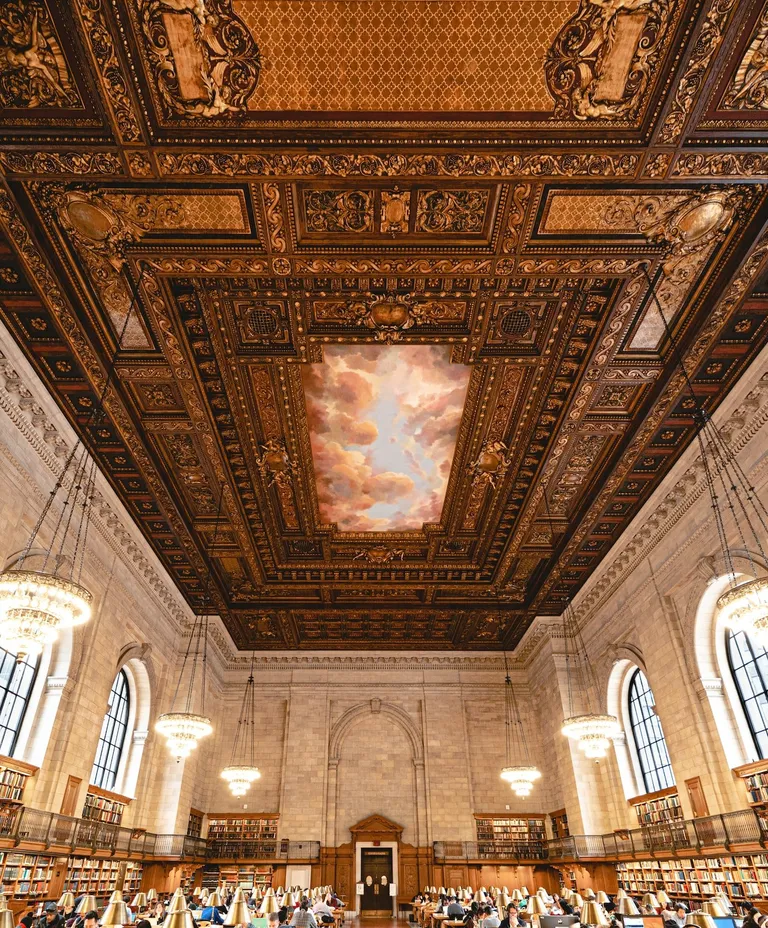 New York Public Library ornate reading room