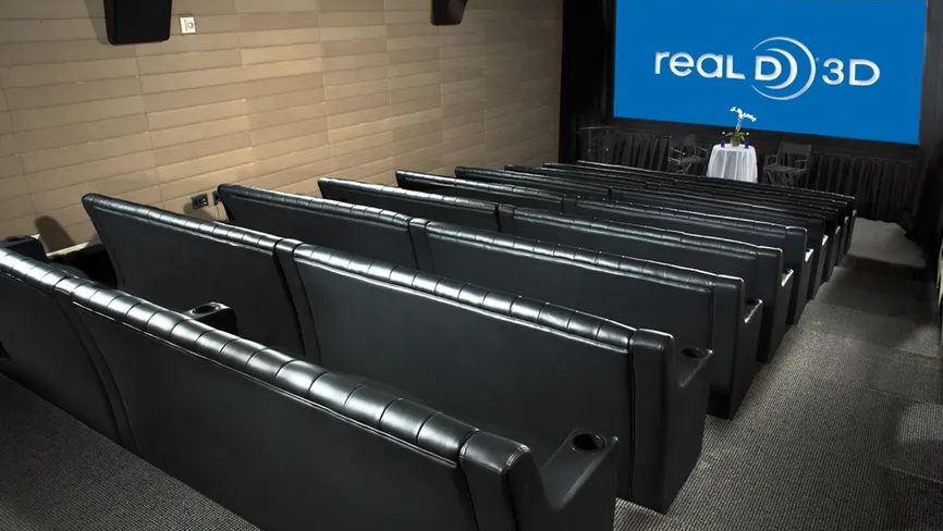 Screening Room theater seating with 3D projection screen