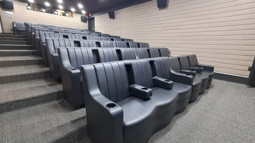 Screening Room theater seating, side angle view
