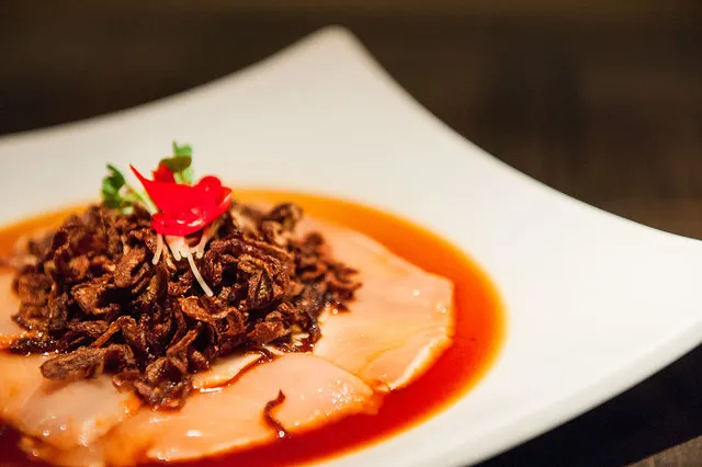 Koi New York spicy seared albacore dish