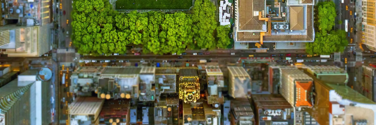 Aerial view of a tennis courts complex