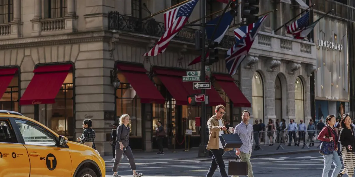 Fifth Avenue shopping district in New York City